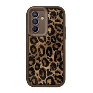 Sunswim Compatível com Galaxy A35 5G fofo leopardo [proteção da lente da câmera] capa protetora para celular feminina e meninas à prova de choque para Samsung Galaxy A35 5G - marrom