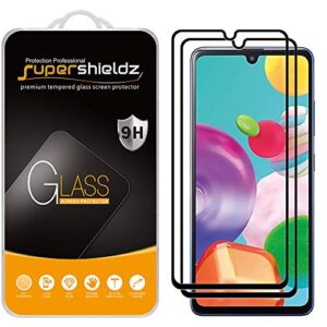 Supershieldz (Pacote com 2) Protetor de tela de vidro temperado projetado para Samsung Galaxy A41, (cobertura de tela completa), antiarranhões, sem bolhas (preto)