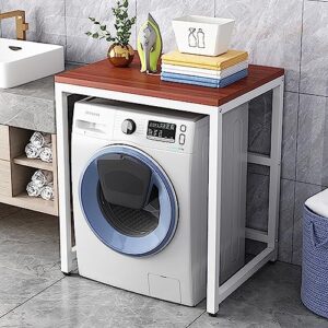 Suporte ajustável antiderrapante para máquina de lavar tambor independente sobre máquina de lavar com design de economia de espaço Prateleira organizadora para cozinha pequena e banheiro
