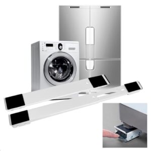 Suporte com Rodinhas, Suporte de Base com Rodinha para Geladeira Fogão E Máquina de Lavar Base Carrinho Até 500kg Ajustável(Branco)