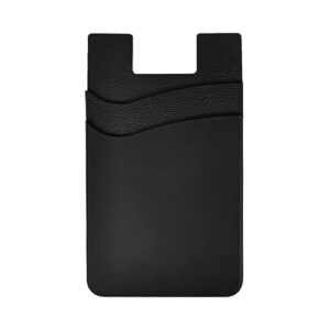 Suporte de cartão adesivo para carteira de telefone para a parte de trás do telefone, Preto, Passeio