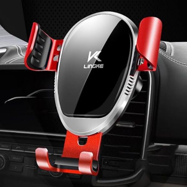 Suporte de celular para carro atualizado 2024 - Suporte de saída de ar com proteção à prova de choque de grau militar para todos os telefones (vermelho)