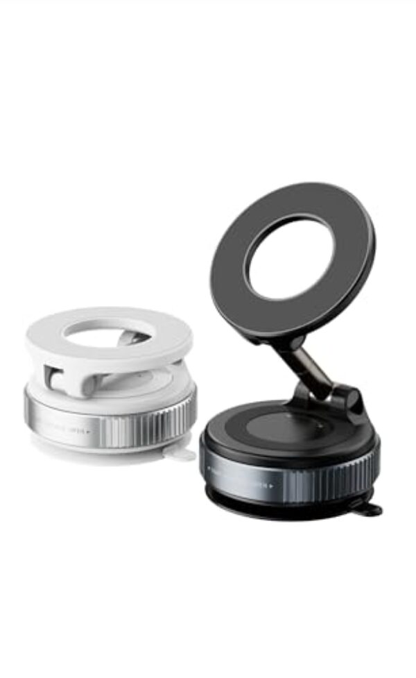 Suporte magnético para celular para carro com rotação de 360° – Suporte de para-brisa de painel para iPhone MagSafe, sucção forte, braço ajustável, suporte mãos livres para todos os telefones