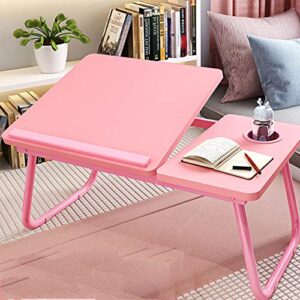 Suporte para laptop, bandeja de cama portátil para laptop, mesa de sentar ajustável em altura, mesa de cama dobrável, leitura no sofá, 2 ()