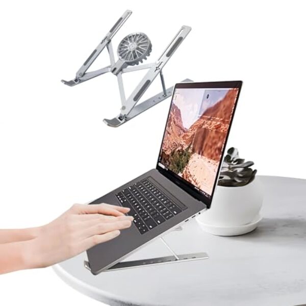 Suporte portátil para laptop com ventilador de resfriamento, suporte ergonômico para laptop, suporte destacável para notebook compatível com MacBook, Dell, Lenovo More laptops de 16 a 18 polegadas