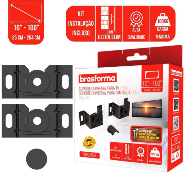 Suporte Universal Fixo Para Smart TV LED LCD 4K Parede Painel 10 24 32 43 50 55 60 75 100 Polegadas