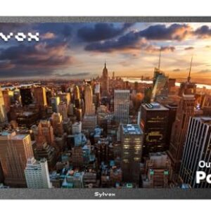 SYLVOX TV externa de 32 polegadas, TV externa totalmente solar, brilho de 1500 nits, IP55 impermeável, 1080p FHD, sistema operacional Google Smart TV, controle remoto de voz, WiFi 5G, para pátio, deck