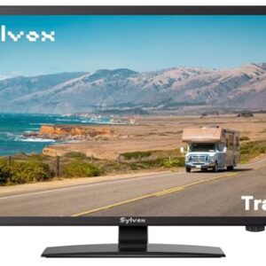 SYLVOX TV RV de 19 polegadas, HDTV inteligente de 12 V com leitor de DVD, duas opções de energia (12V CC/AC), compatibilidade com Google OS e Google Assistant, WiFi e Bluetooth, portas HDMI/USB