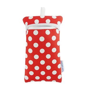 Tainada Bolsa de transporte de neoprene à prova de choque para smartphone com cordão de pescoço e mosquetão para iPhone 16/15 Pro Max, 16 e; Samsung Galaxy S25, S24+; Google Pixel 9/8a (bolinhas