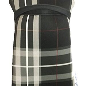 Tainada Bolsa de transporte de neoprene à prova de choque para smartphone com cordão de pescoço e mosquetão para iPhone 16/15, 16/15 Pro, 16/15, 16e; Samsung S25, S24 (preto tartan cinza escuro)