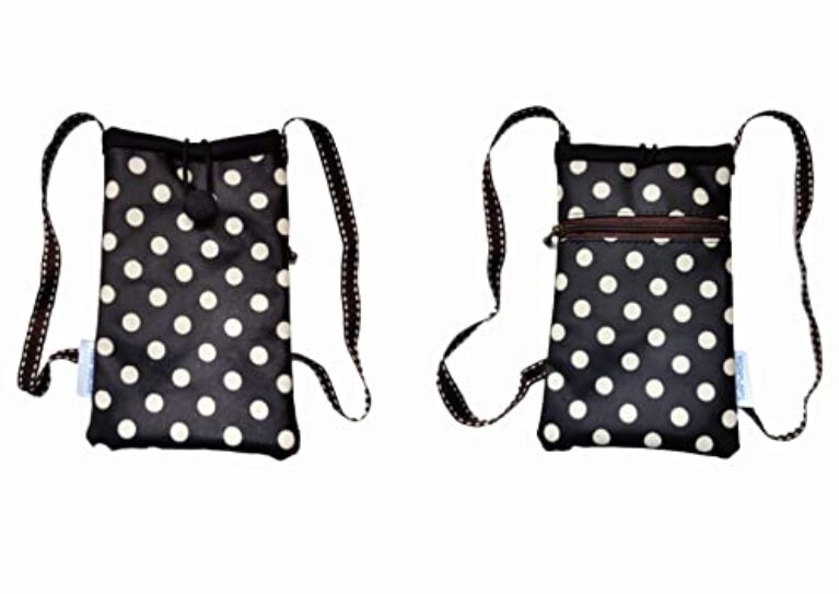 Tainada Bolsa transversal pequena para smartphone, à prova de choque, bolsa de viagem para iPhone 16/15 Pro, 13 mini; Samsung Galaxy S24+, A54; Moto G Power (bolinhas pretas e brancas)