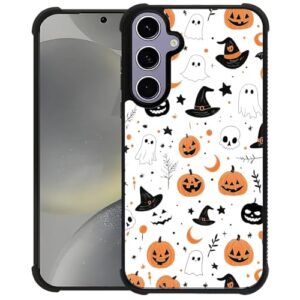 TAMEFOX Capa compatível com Samsung Galaxy S24/S25, Hallowed Pumpkin Ghost-M01, capa protetora durável de TPU macio mais forte à prova de choque antiderrapante para Samsung Galaxy S24/S25