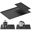Tapete de café de silicone 61 x 40 cm tapete de bar à prova de vazamento com secagem destacável côncavo lavável na lava-louças para cozinha, café, bar, escritório, bancada, preto, casa