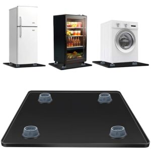 Tapete de silicone para mini geladeira com bordas elevadas, 61 cm x 61 cm x 2 cm, mini bandeja de geladeira com 4 suportes de base, protetor de piso de carpete de geladeira, evita vazamentos de água