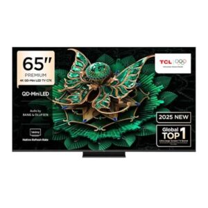 TCL Smart TV de 65 polegadas 4K QLED, Google TV, HDR 2600 nits CrystlGlow HVA Panel, 144Hz, tecnologia quantum dot, processador AiPQ Pro, áudio aprimorado IMAX, design fino 65C7K - (modelo 2025