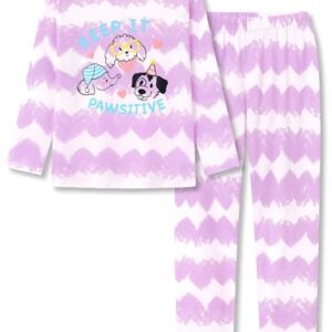 Tebbis Pijama para meninas, 2 peças, roxo, manga comprida e calça, conjunto de pijamas da moda tie dye elefante filhote tamanho 4-18, Filhote de elefante (conjunto de manga comprida e calça), 4