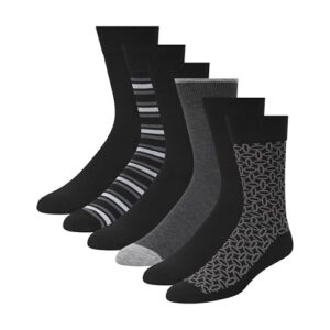 Ted Baker Pacote com 6 meias sociais masculinas, cor lisa, preta, OS