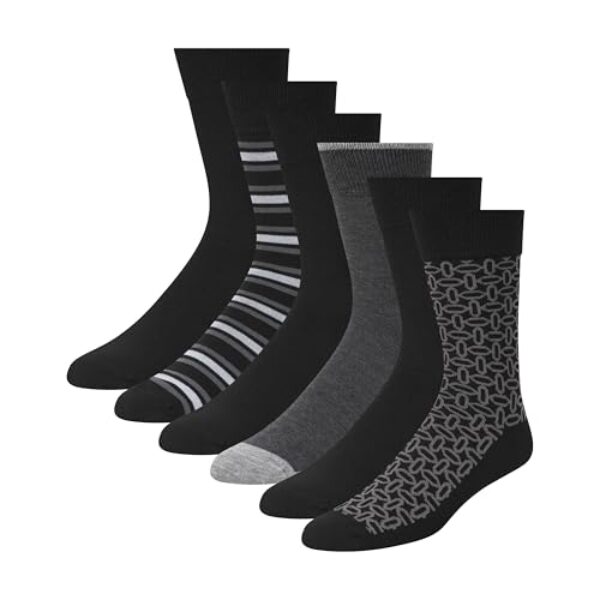 Ted Baker Pacote com 6 meias sociais masculinas, cor lisa, preta, OS