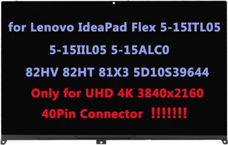 Tela de substituição de tela de 15,6 polegadas para Lenovo IdeaPad Flex 5-15ITL05 5-15IIL05 5-15ALC05 82HV 82HT 81X3 5D10S39644 UHD 4K IPS LCD Display Touch Screen Digitalizador Moldura (3840x2160