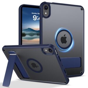 Telaso Capa magnética para iPad mini 7 A17 Pro 2024/iPad Mini 6 2021, iPad mini 7ª/6ª geração com suporte invisível para retrato/paisagem, traseira fosca translúcida, capa amortecedora de TPU macio