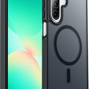 teloxy Capa magnética para celular Samsung Galaxy A26 5G, capa protetora à prova de choque, durável, fina, translúcida, fosca, antiimpressões digitais, preta