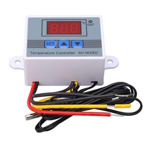 Termostato digital de controle de temperatura, material ABS 10A, interruptor de resfriamento de aquecimento com sonda de 1 metro para sistema de ar condicionado (110-220V)