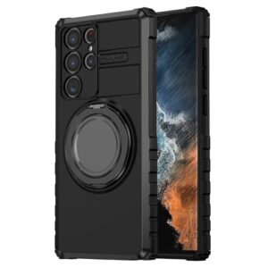 THMEIRA Capa compatível com Samsung Galaxy S22 Ultra com suporte magnético versátil de rotação de 360° [compatível com Magsafe] Proteção resistente à prova de choque de grau militar, fina e resistente