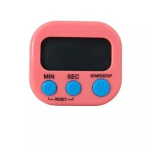 Timer Digital LCD Despertador Cronômetro Temporizador com Imã (Rosa)