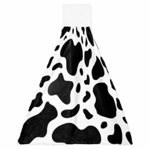 Toalhas de mão de cozinha com laços abstrato gado leiteiro pele de vaca textura absorvente toalha pendurada panos de prato pano de lavagem macio para banheiro lavanderia, conjunto de 1, estampa de