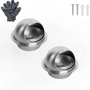 TOYIEW Pacote com 2 tampas de ventilação para secadora de 10 cm externa, tampa de ventilação de parede redonda de aço inoxidável, saída de exaustão para banheiro, escritório, casa, ar, sistema AVAC