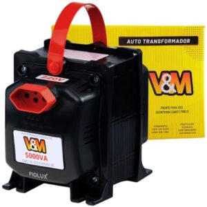 Transformador Bivolt 5000VA, 110V/220V e 220V/110V, Protetor Térmico, 17,8 x 16,5 x 13 cm
