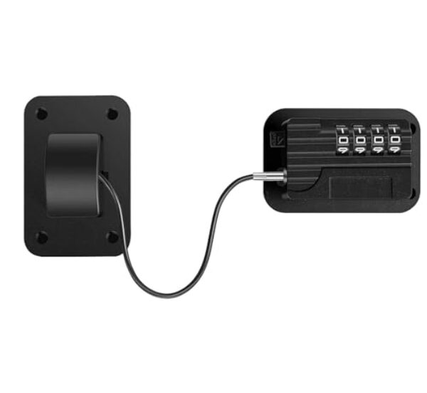 Trava De Segurança Chave Para Porta Gaveta Bebês Crianças Freezer Janela Porta Armario Geladeira Microondas Multiuso Flexível Instalação Sem Furar Com ou Sem Senha (Quadrada de Senha Preta)