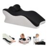 Travesseiro Multifuncional Ergonômico Memory Foam, Design Científico, Alívio de Refluxo e Dores, Apoio Cervical e Lombar, Inclinação 70°, Preto e Branco