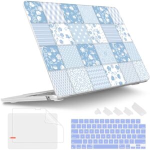 Tuiklol Capa M4 MacBook Air de 13,6 polegadas, versão 2025-2022, chip M2, modelo A3240, A3113, A2681, capa rígida de plástico para MacBook Air 13.6, tela retina líquida com Touch ID, patchwork floral