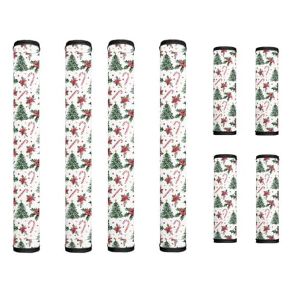 Tutolipy Capa de maçaneta de porta de geladeira de árvore de Natal decorações de geladeira de bengala doce capas de maçaneta de porta decoração de natal protetor de eletrodomésticos de cozinha