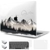 TWOLSKOO Capa para MacBook Air de 13,3 polegadas 2021 2020 2019 2018 versão M1 A2337 A2179 A1932 com Touch ID, capa rígida de plástico e capa de teclado e adaptador tipo C, Mountain View