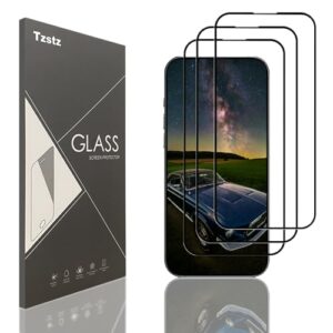 Tzstz Película protetora de tela de vidro temperado com 3 peças para iPhone 16 Pro Max Dureza 9H Anti-riscos HD