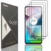 Tzstz Película protetora de tela de vidro temperado com 3 peças para Motorola Moto G22/E13/E32/E32s/G (2024)/G Play (2024) 6,5 polegadas, rigidez 9H, antiarranhões, película protetora de tela HD