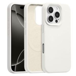 UCASONG Capa magnética para iPhone 16E de 6,1 polegadas, capa de silicone líquido premium, [compatível com Magsafe] [forro de microfibra macia antiarranhões], capa de telefone fina e à prova de choque