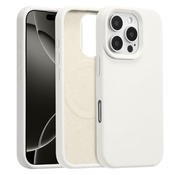 UCASONG Capa magnética para iPhone 16E de 6,1 polegadas, capa de silicone líquido premium, [compatível com Magsafe] [forro de microfibra macia antiarranhões], capa de telefone fina e à prova de choque