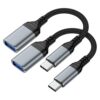 Uenlio Adaptador USB para USB C, pacote com 2, adaptador USB 3.0 OTG rápido de 5 Gbps, USB A fêmea para dongle tipo C para iPhone 17 Pro Max/17 Air/17 Pro/17//16/15, MacBook Pro/Air, iPad Pro/Air