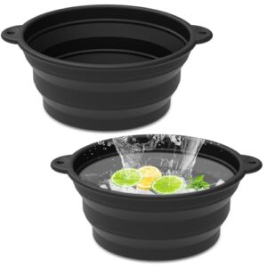 UKQRRTC 2 peças de tigela facial para gelo, tigela de banho facial de silicone dobrável com bandeja de gelo integrada para terapia de água fria, secagem rápida com gancho para pendurar em casa