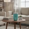 Umidificador de Ar Portátil USB com LED e Difusor de Aromas – Silencioso, Compacto e Purificador, Ideal para Quarto, Escritório e Viagens (Azul)