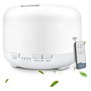 Umidificador Difusor de Aroma Ultrassônico, 300ml, Branco, Plástico ABS + PP, com LED, Controle Remoto, Bivolt, Timer Programável, para Ambientes e Aromaterapia