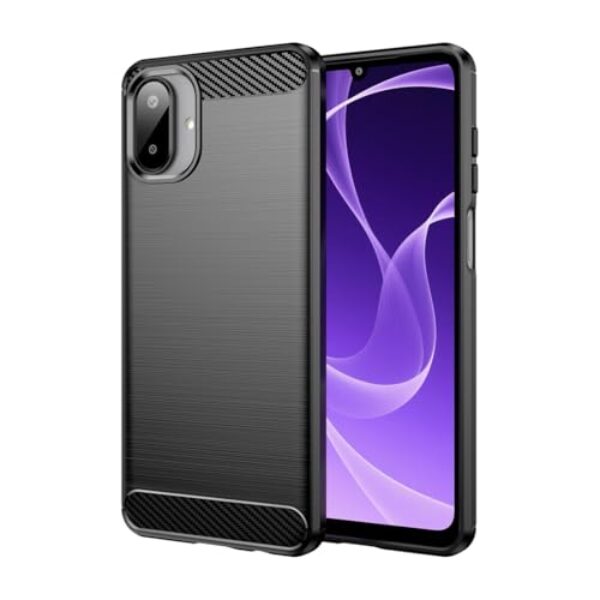 Vavies Capa para Galaxy A07/Galaxy M07 de fibra de carbono, capa fina e macia de TPU com absorção de choque, à prova de choque, capa para celular para Samsung Galaxy A07 preta