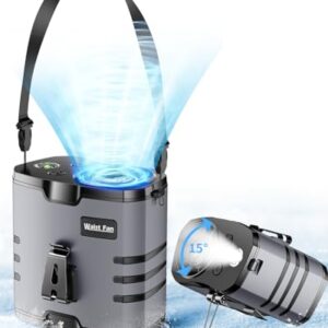 Ventilador de cintura portátil, ventiladores de cinto recarregáveis, ventilador de clipe pessoal de resfriamento de 10 velocidades 10.000 mAh bateria colar ventiladores de camisa 13500 RPM, 40H tempo