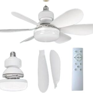 Ventilador de Teto com Lâmpada. Encaixe E27 Led. Potência 60W. Silencioso e Inteligente com Controle Remoto. Verão sem Calor. Modelo Instala Fácil Natureasy. (60 Watts Gelo)