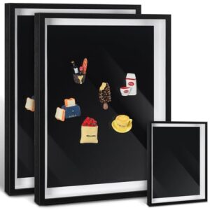 Vicenpal Vitrine grande com ímã de lembrança, 40,6 cm x 30,5 cm, coleção de ímãs de geladeira, quadro magnético removível, capa magnética à prova de poeira para geladeira de mesa de parede (2 peças