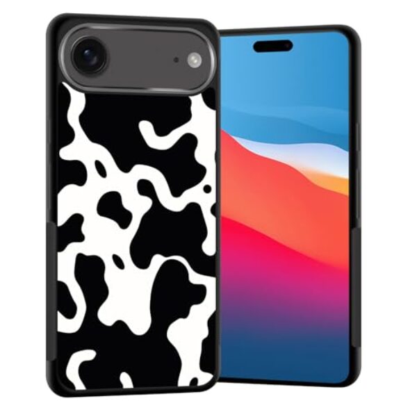 Vobber Capa para iPhone Air, capa protetora fina com arquitetura antiarranhões TPU à prova de choque para iPhone Air 6,5 polegadas 2025, estampa de vaca