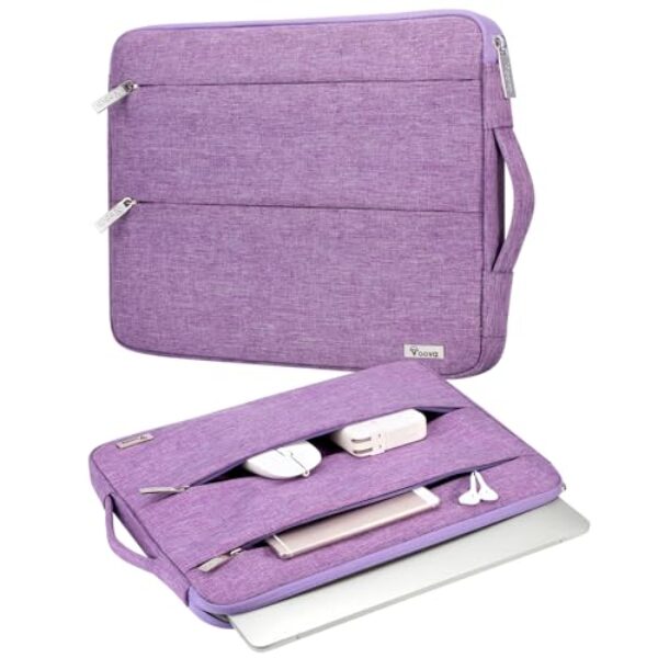 Voova Capa de transporte para laptop 13 13,6 polegadas compatível com MacBook Air 13 M1/M2/M3/M4, MacBook Pro 13/14, iPad Pro 13, capa fina impermeável para computador, lavanda